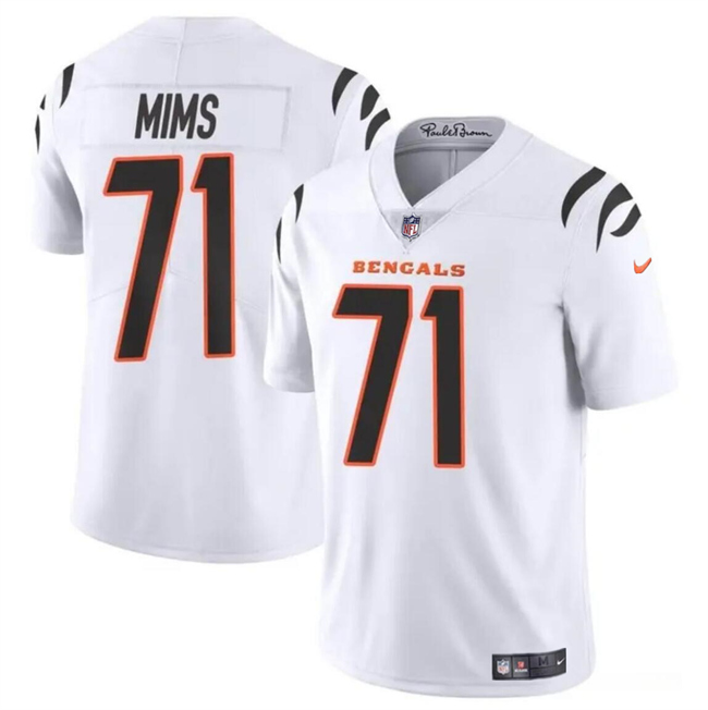 Men's Cincinnati Bengals #71 Amarius Mims White 2024 Draft Vapor Untouchable Limited Stitched Jersey
